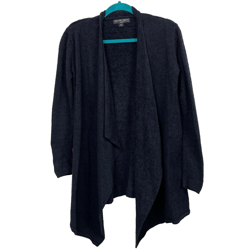 Barefoot Dreams Cardigan Women S/M Long Black Cozy Chic Island Wrap Longline 118